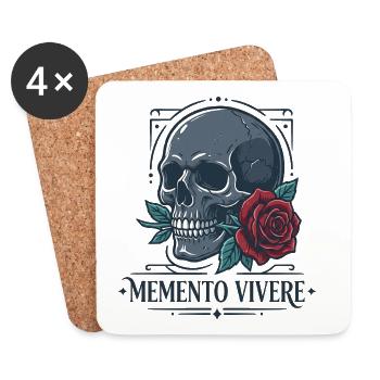 Memento Vivere Rose - Untersetzer (4er-Set) - Weiß - Vorne