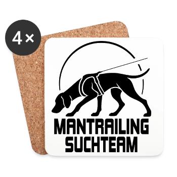 Équipe de recherche de Vissla Mantrailing Chien Wilsigns - Dessous de verre (lot de 4) - blanc - Devant