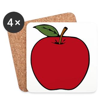 Cadeau minimaliste Apple - Dessous de verre (lot de 4) - blanc - Devant