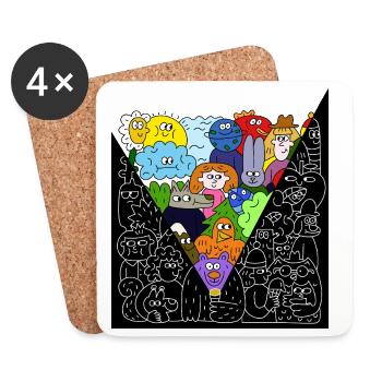 Mostriciattoli_colorati - Coasters (set of 4) - white - Front