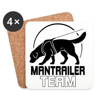 Golden Retriever Mantrailer Team Chiens de sport - Dessous de verre (lot de 4) - blanc - Devant