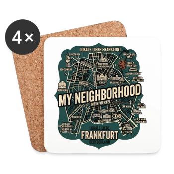 Frankfurt Liebe - Untersetzer (4er-Set) - Weiß - Vorne