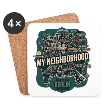 Berlin Meine Nachbarschaft - Untersetzer (4er-Set) - Weiß - Vorne