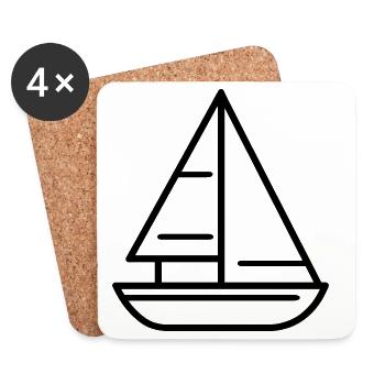 Segelschiff - Untersetzer (4er-Set) - Weiß - Vorne