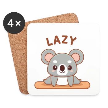 Koala zen paresseux méditant - Dessous de verre (lot de 4) - blanc - Devant