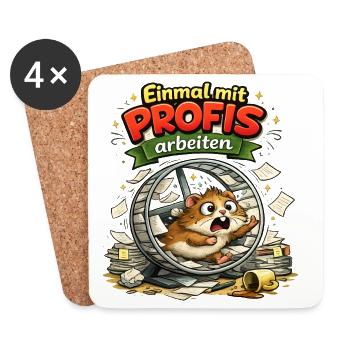 Einmal ohne Idioten / Einmal mit Profis war früher - Untersetzer (4er-Set) - Weiß - Vorne
