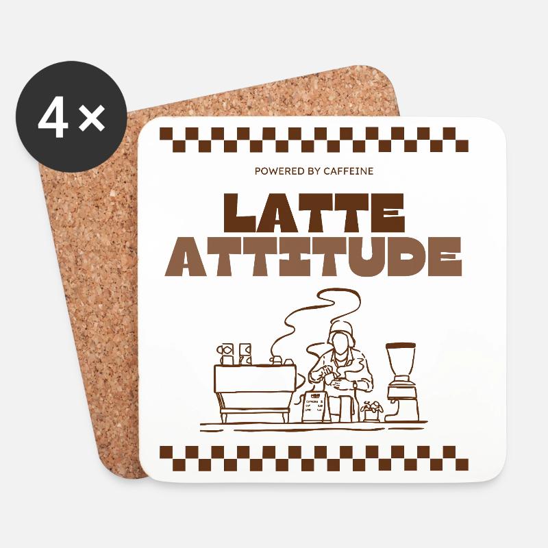 Latte Attitude - Coasters (set of 4) - white