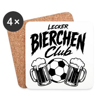 Lecker Bierchen Club Fußball Edition - Untersetzer (4er-Set) - Weiß - Vorne