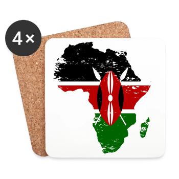 Kenia_Flagge_Afrika_used_used - Untersetzer (4er-Set) - Weiß - Vorne