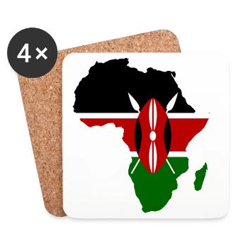 Kenia_Flagge_Afrika_used - Untersetzer (4er-Set) - Weiß - Vorne