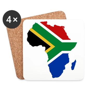 Suedafrika_Flagge_Afrika - Dessous de verre (lot de 4) - blanc - Devant