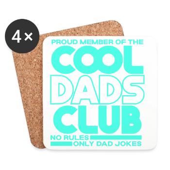 Cool Dads Club - Papa Vatertag Geschenk - Untersetzer (4er-Set) - Weiß - Vorne