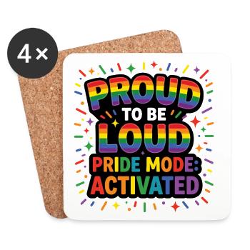 Pride Month LGBT -  Proud to be Loud - Coasters (set of 4) - white - Front