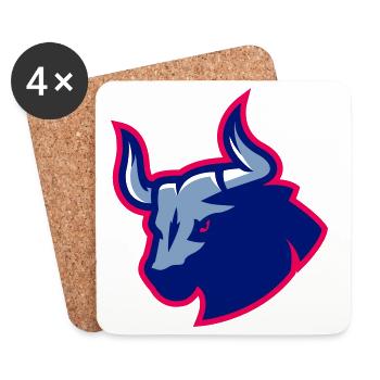 Taurus Blue Neon Outline - Coasters (set of 4) - white - Front