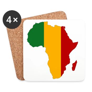 Mali Drapeau Afrique - Dessous de verre (lot de 4) - blanc - Devant