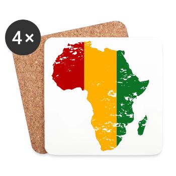Guiena_Flagge_Afrika_used - Dessous de verre (lot de 4) - blanc - Devant