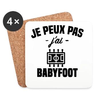 Je peux pas j'ai babyfoot humour - Dessous de verre (lot de 4) - blanc - Devant