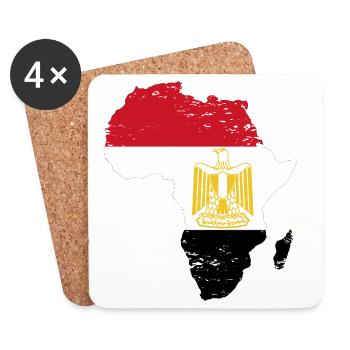 Ägypten_Flagge_Afrika_used - Untersetzer (4er-Set) - Weiß - Vorne