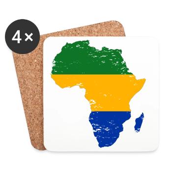 Gabon_Flagge_Afrika_used - Coasters (set of 4) - white - Front