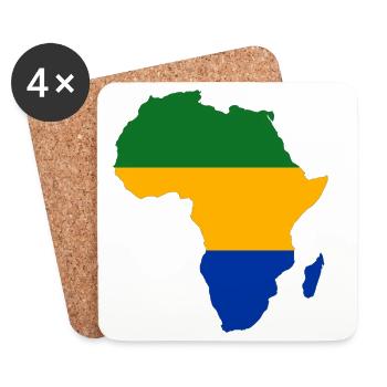 Gabon_Flagge_Afrika - Coasters (set of 4) - white - Front