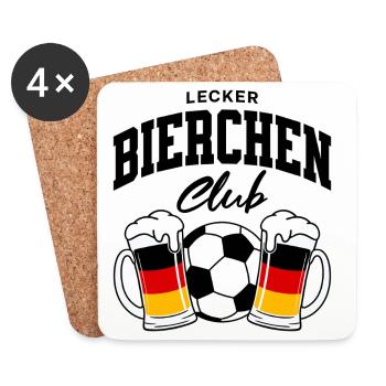 Lecker Bierchen Club Fußball Deutschland - Untersetzer (4er-Set) - Weiß - Vorne