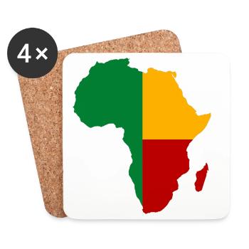 Benin_Flagge_Afrika - Dessous de verre (lot de 4) - blanc - Devant