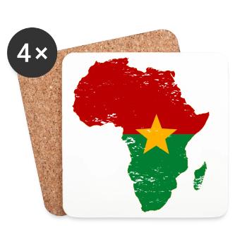 Burkina-Faso_Flagge_Afrika_used - Untersetzer (4er-Set) - Weiß - Vorne
