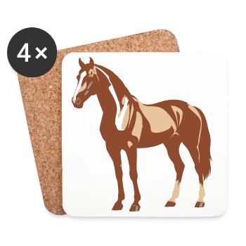 Pferd Design - Untersetzer (4er-Set) - Weiß - Vorne