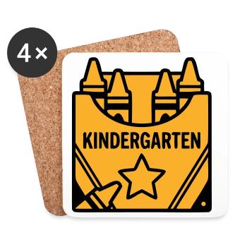Crayons Kindergarten Logo - Coasters (set of 4) - white - Front