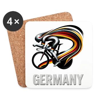 Road Bike Illusion Germany Colors - Coasters (set of 4) - white - Front