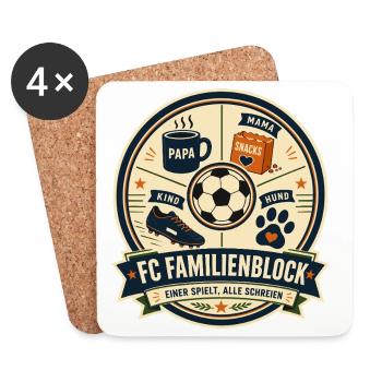 FC Familienblock - Untersetzer (4er-Set) - Weiß - Vorne