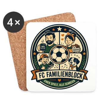 FC Familienblock - Untersetzer (4er-Set) - Weiß - Vorne
