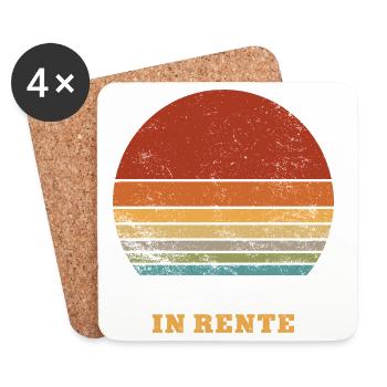Winzer Rente Ruhestand Ruheständler Rentner - Untersetzer (4er-Set) - Weiß - Vorne