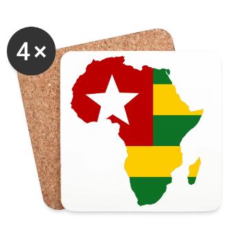 Togo_Flagge_Afrika - Coasters (set of 4) - white - Front