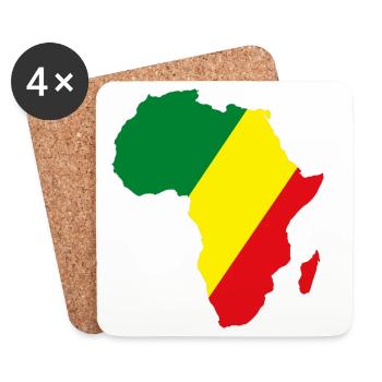 Kongo_Flagge_Afrika - Dessous de verre (lot de 4) - blanc - Devant