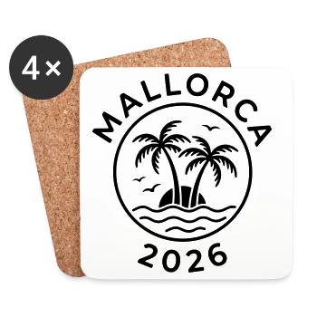 Majorque 2026 - Dessous de verre (lot de 4) - blanc - Devant