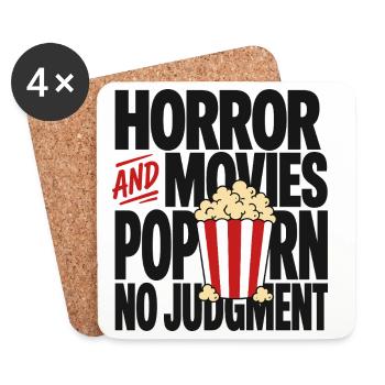 Horror Movies Popcorn Judgment - Coasters (set of 4) - white - Front