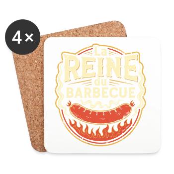 La Reine du Barbecue - Dessous de verre (lot de 4) - blanc - Devant