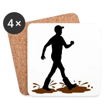 Wadloper Man – Explorateur de la Boue - Dessous de verre (lot de 4) - blanc - Devant