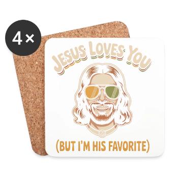 Jesus Loves You Favorite - Coasters (set of 4) - white - Front