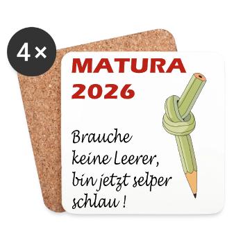 MATURA_2026 - Untersetzer (4er-Set) - Weiß - Vorne