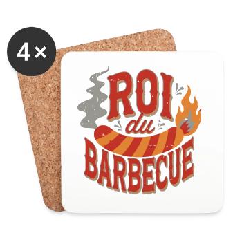 King of the barbecue - Coasters (set of 4) - white - Front