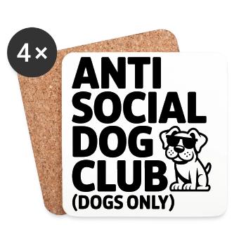 Anti Social Dog Club - Coasters (set of 4) - white - Front