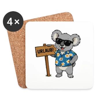 Koala Urlaub Hawaii Shirt - Untersetzer (4er-Set) - Weiß - Vorne
