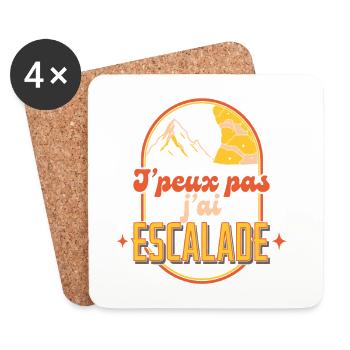 J’ai escalade Montagne rétro - Dessous de verre (lot de 4) - blanc - Devant