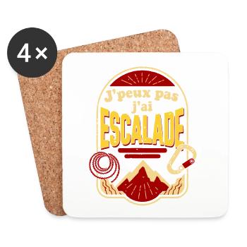 J'peux pas j'ai Escalade - Dessous de verre (lot de 4) - blanc - Devant