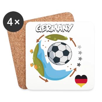  Fußball Deutschland - Untersetzer (4er-Set) - Weiß - Vorne