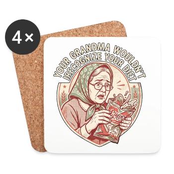 Mamie dit non - Dessous de verre (lot de 4) - blanc - Devant