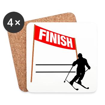 Ski Finish Custom - Coasters (set of 4) - white - Front