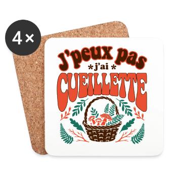 I can't I picked mushrooms - Coasters (set of 4) - white - Front